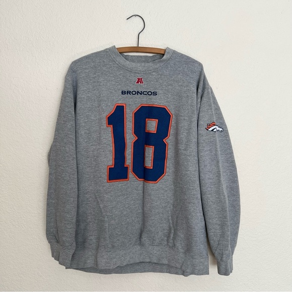 NFL Other - Denver Broncos Manning NFL Apparel Gray Crewneck Pullover Sweatshirt Size Medium